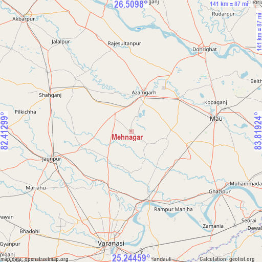 Mehnagar on map