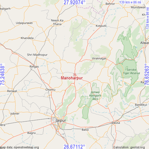 Manoharpur on map