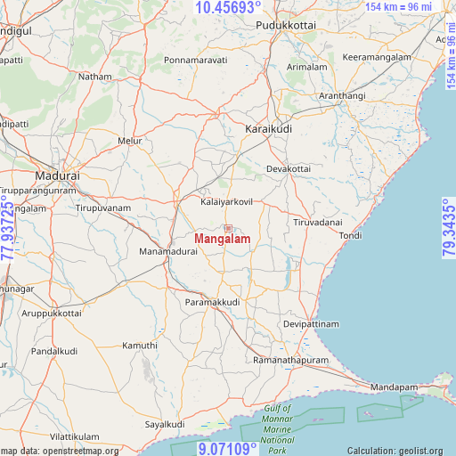 Mangalam on map