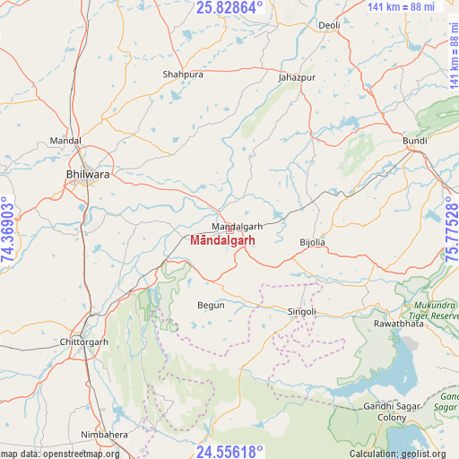 Māndalgarh on map