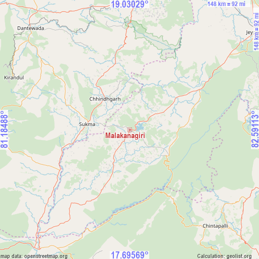 Malakanagiri on map