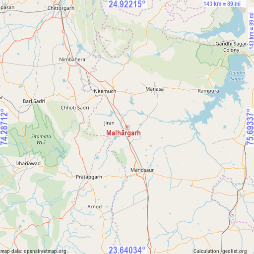 Malhārgarh on map