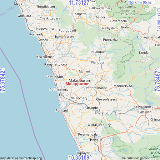 Malappuram on map