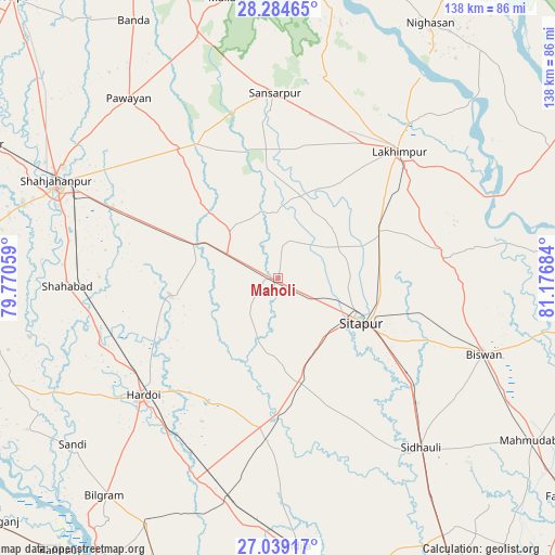 Maholi on map