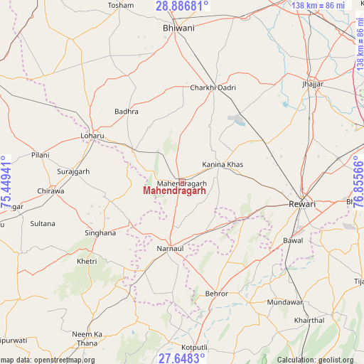 Mahendragarh on map