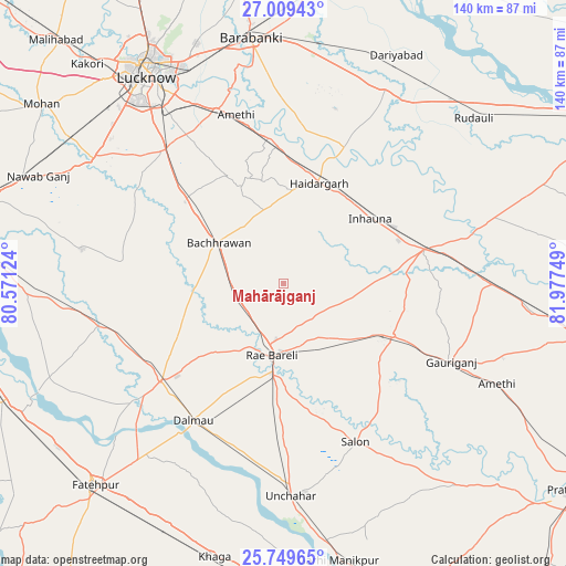 Mahārājganj on map