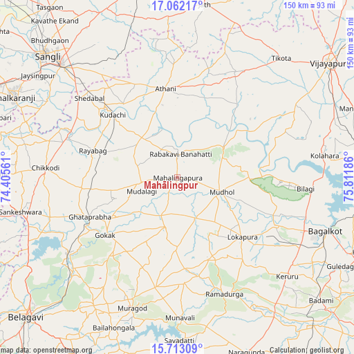 Mahālingpur on map