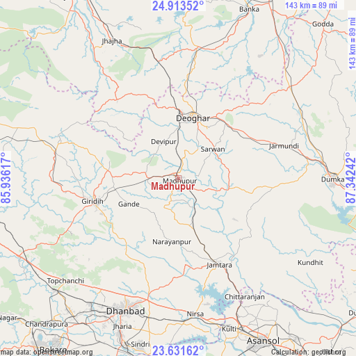 Madhupur on map