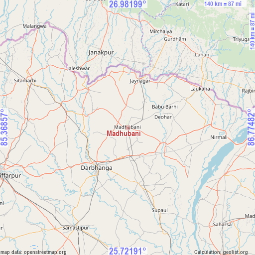 Madhubani on map