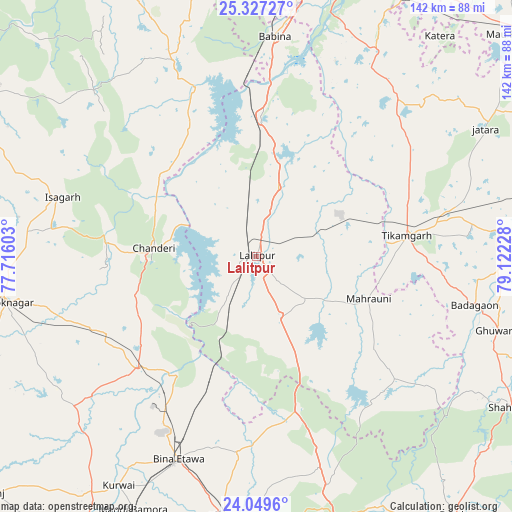 Lalitpur on map