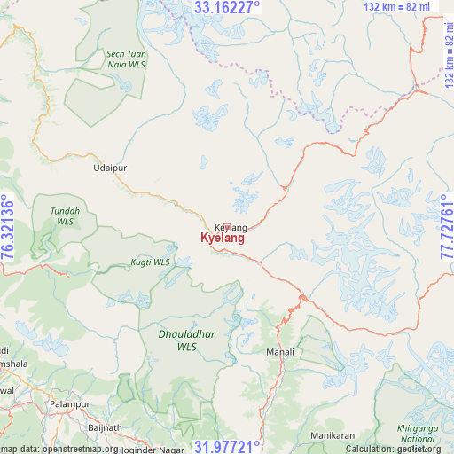 Kyelang on map