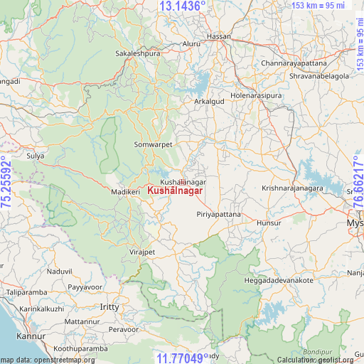 Kushālnagar on map
