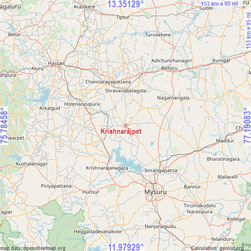 Krishnarājpet on map