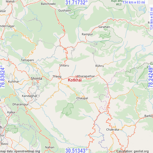 Kotkhai on map
