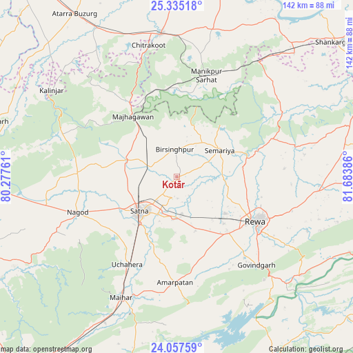 Kotār on map