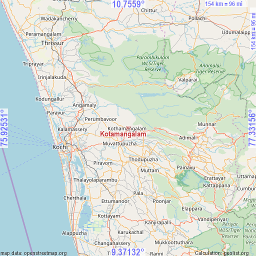 Kotamangalam on map