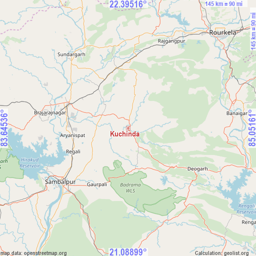 Kuchinda on map