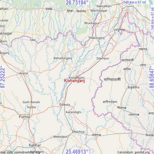 Kishanganj on map