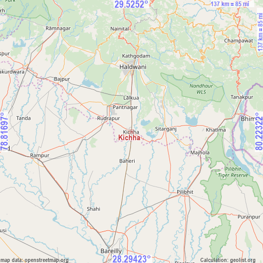 Kichha on map