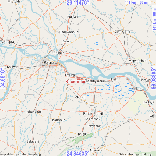 Khusropur on map