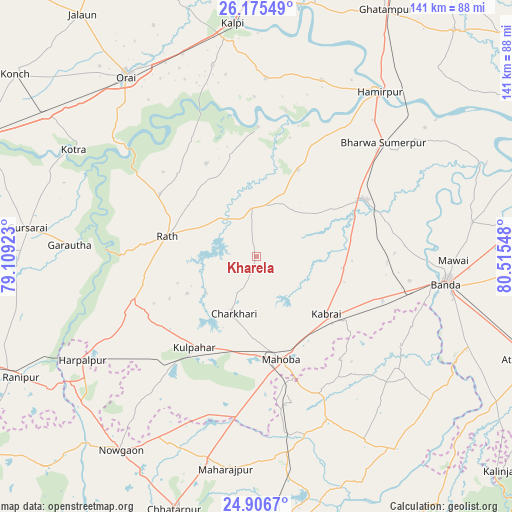 Kharela on map