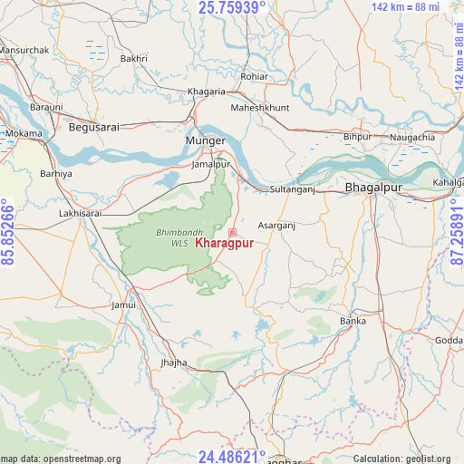Kharagpur on map