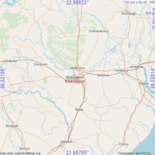 Kharagpur on map