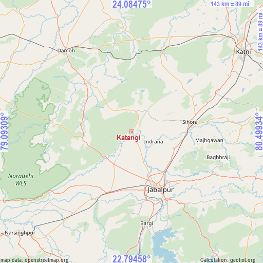 Katangi on map