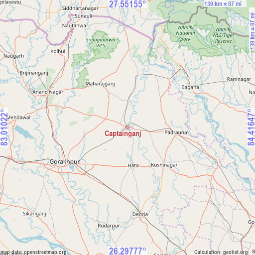 Captainganj on map