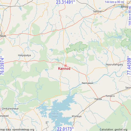 Kannod on map
