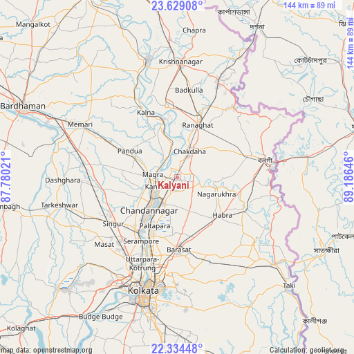 Kalyani on map