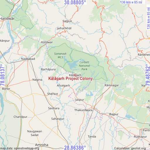 Kālāgarh Project Colony on map