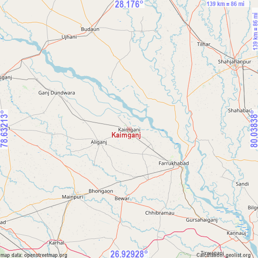 Kaimganj on map