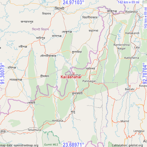Kailāshahar on map