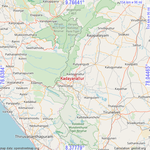 Kadayanallur on map