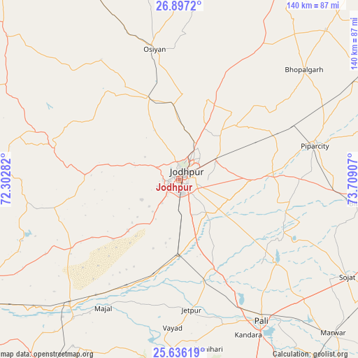 Jodhpur on map