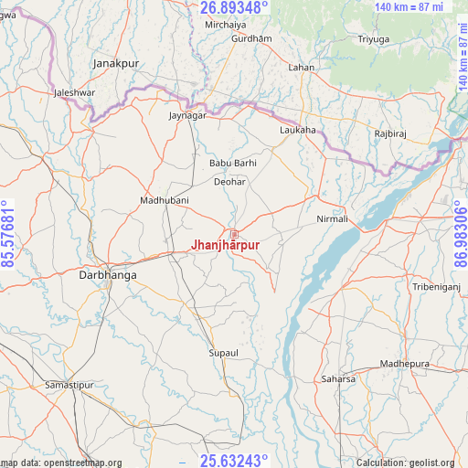 Jhanjhārpur on map