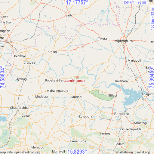 Jamkhandi on map