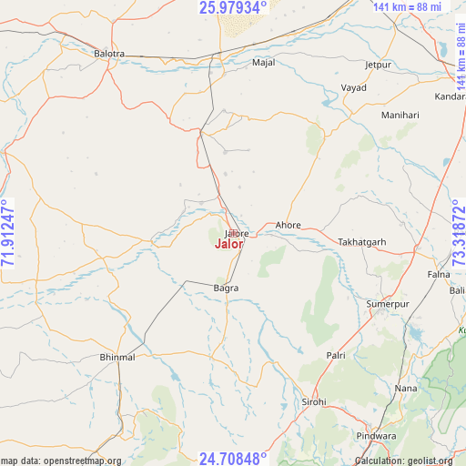 Jalor on map