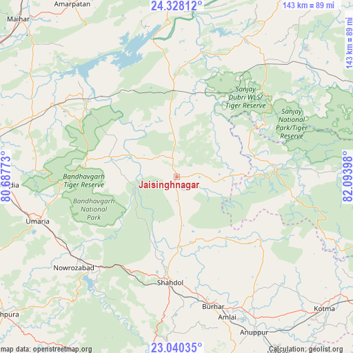 Jaisinghnagar on map
