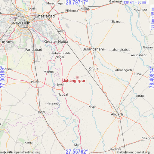 Jahāngīrpur on map