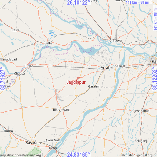 Jagdīspur on map
