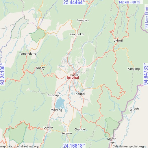 Imphal on map
