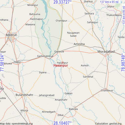 Hasanpur on map