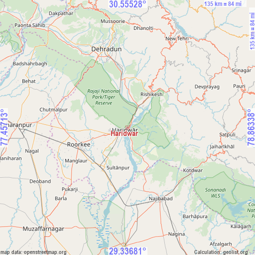 Haridwar on map
