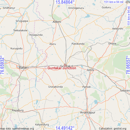 Guntakal Junction on map