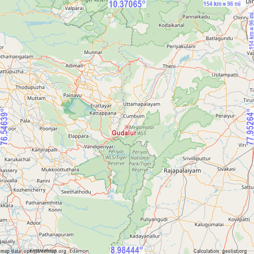 Gudalur on map