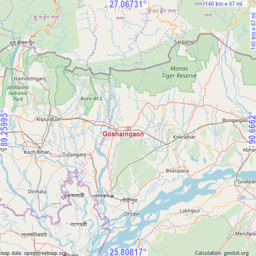 Goshaingaon on map