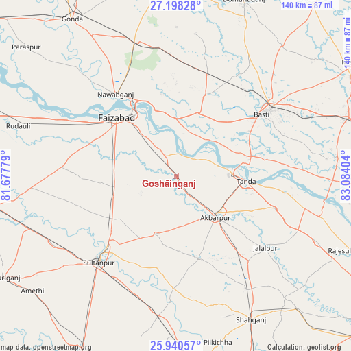 Goshāinganj on map
