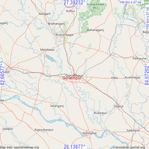 Gorakhpur on map